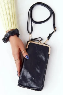 Outlet Damski Portfel 2w1Torebka Na Bigiel Selena Czarna Listonoszki|Portfele