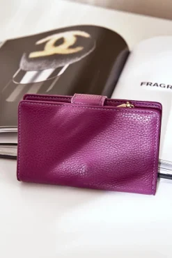 Portfele>Boto Damski Portfel Z Eko Skóry Fioletowy Isamille