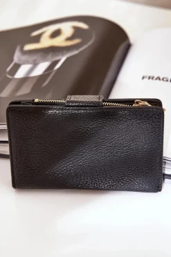 Best Damski Portfel Z Eko Skóry Czarne Isamille Portfele