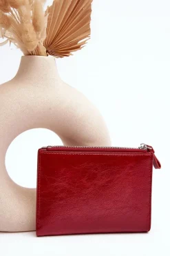 Portfele>Boto Damski Portfel Z Ekoskóry Czerwony Cudea