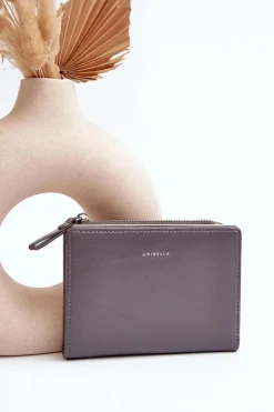 Portfele>Boto Damski Portfel Z Ekoskóry Szary Cudea