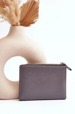 Portfele>Boto Damski Portfel Z Ekoskóry Szary Cudea