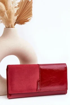 Portfele>Boto Damski Portfel Zapinany Na Magnes Czerwony Harmale