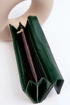 Online Boto Damski Portfel Zapinany Na Magnes Ciemnozielony Harmale