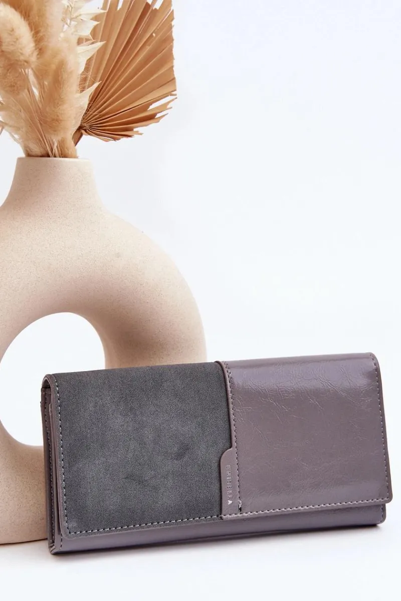 Boto Damski Portfel Zapinany Na Magnes Szary Harmale