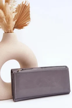 Boto Damski Portfel Zapinany Na Magnes Szary Harmale