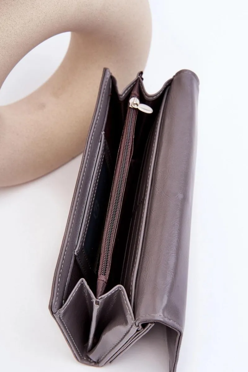 Boto Damski Portfel Zapinany Na Magnes Szary Harmale