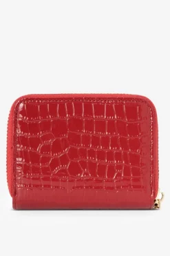 Best Nobo Damski Portfel Ze Skóry Naturalnej Zwierzęcy Wzór Mały NPUR-LR0020-C005 Czerwony