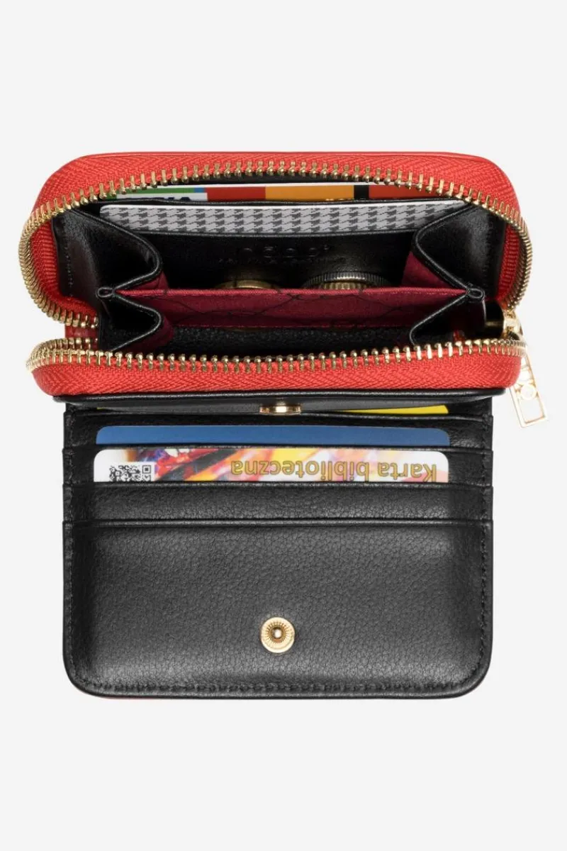 Discount Nobo Damski Portfel Ze Skóry Naturalnej Mały NPUR-LR0021-C005 Czerwony