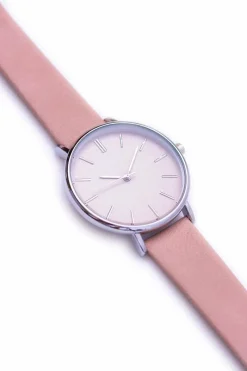 Sale Ernest Damski Różowy Zegarek Montane Srebrna Koperta