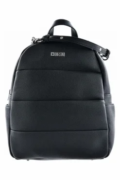 Plecaki>Big Star Shoes Damski Skórzany Plecak Big Star LL574016 Czarny