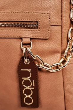 Best Damski Skórzany Plecak NBAG-K1800 Beżowy Plecaki|Torebki Nobo