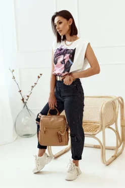 Best Damski Skórzany Plecak NBAG-K1800 Beżowy Plecaki|Torebki Nobo