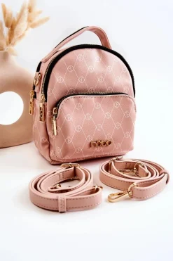 New Damski Skórzany Plecak L1341-C004 Różowy Plecaki|Torebki Nobo