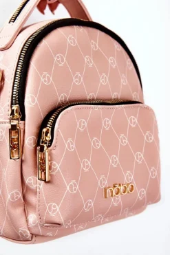 New Damski Skórzany Plecak L1341-C004 Różowy Plecaki|Torebki Nobo