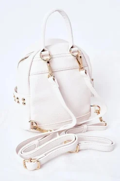 Hot Damski Skórzany Plecak K4110 Biały Plecaki|Torebki Nobo