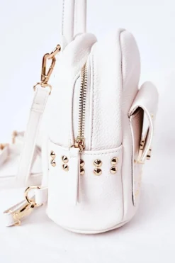 Hot Damski Skórzany Plecak K4110 Biały Plecaki|Torebki Nobo