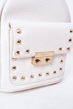 Hot Damski Skórzany Plecak K4110 Biały Plecaki|Torebki Nobo