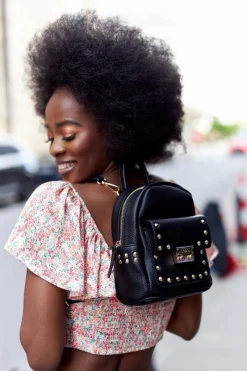 Outlet Nobo Damski Skórzany Plecak K4110 Czarny