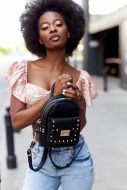 Outlet Nobo Damski Skórzany Plecak K4110 Czarny