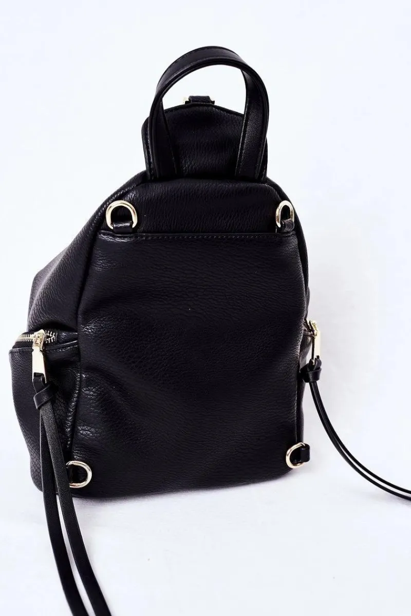 Plecaki|Torebki Nobo>Nobo Damski Skórzany Plecak Torebka 2w1 K3190 Czarny