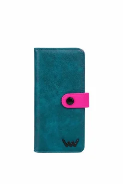 Portfele>Boto Damski Skórzany Portfel Na Napę Niebiesko-Różowy Florience