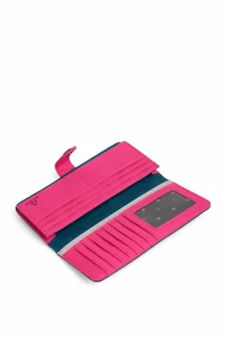 Portfele>Boto Damski Skórzany Portfel Na Napę Niebiesko-Różowy Florience