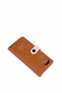 New Boto Damski Skórzany Portfel Na Napę Brązowo-Beżowy Florience