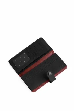 Outlet Boto Damski Skórzany Portfel Na Napę Brązowo-Czarny Florience