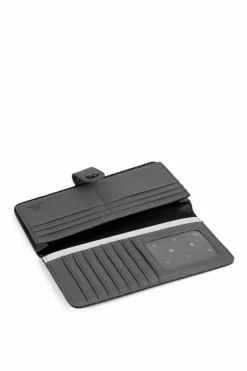 Portfele>Boto Damski Skórzany Portfel Na Napę Czarno-Szary Florience