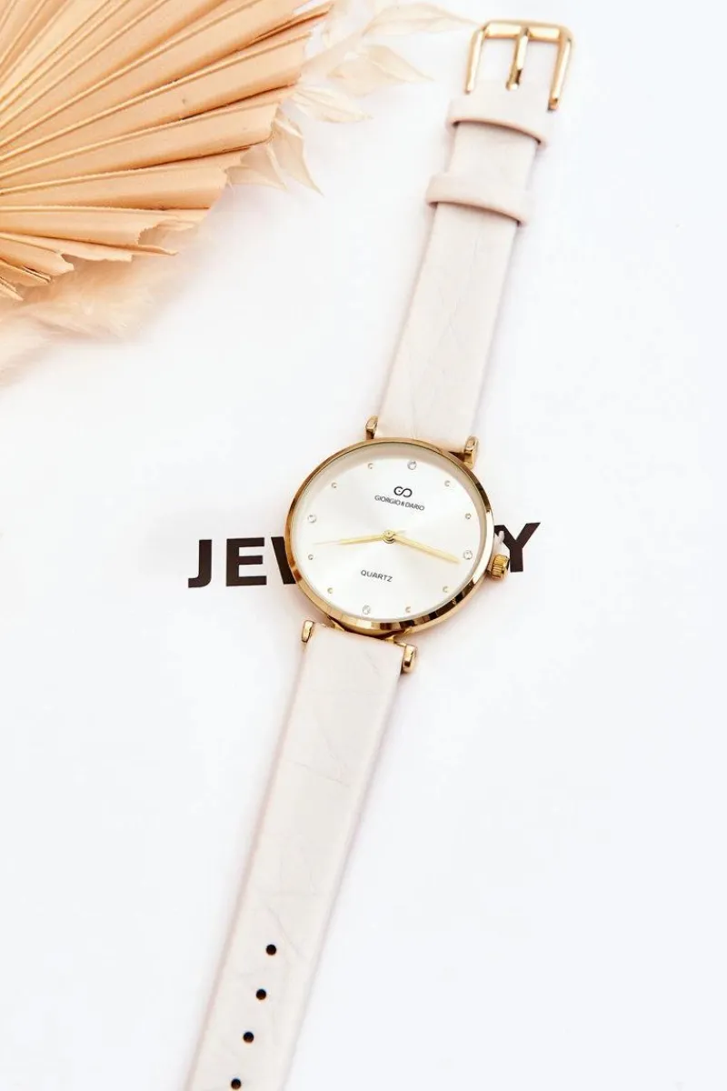 Zegarki>Giorgio&Dario Damski Skórzany Zegarek Biały