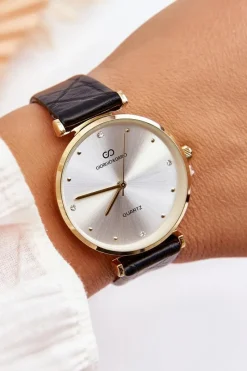 Online Giorgio&Dario Damski Skórzany Zegarek Czarny