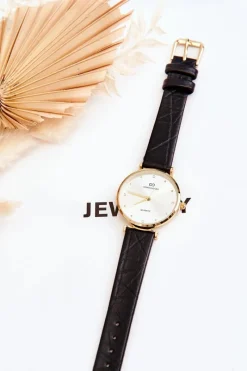 Online Giorgio&Dario Damski Skórzany Zegarek Czarny