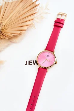 Zegarki>Giorgio&Dario Damski Skórzany Zegarek Fuksja