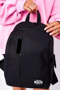 New Damski Sportowy Plecak Big Star HH574110 Czarny Plecaki