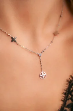 Discount Boto Damski Srebrny Naszyjnik Koniczynka Cyrkonia Amanda