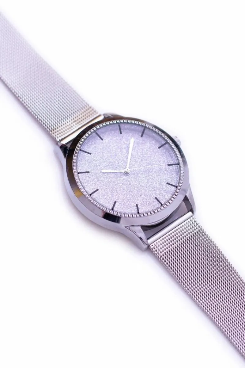 Clearance Michael John Damski Srebrny Zegarek Crux Różowy Brokat