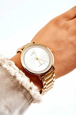 Zegarki></noscript>Giorgio&Dario Damski Stalowy Zegarek Giorgio & Dario Z Cyrkoniami Złoty