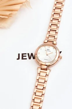 Zegarki>Giorgio&Dario Damski Stalowy Zegarek Z Cyrkoniami Różowe Złoto