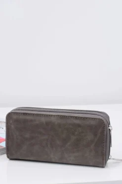 Clearance Boto Damski Szary Portfel Dwie Kieszenie Zamki