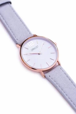 Best Ernest Damski Szary Zegarek Różowo Złota Koperta Miami