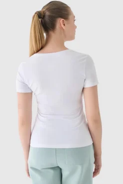 T-Shirty Damskie|Odzież 4F>4F Damski T-Shirt Z Nadrukiem WMM00TTSHF1846-10S Biały