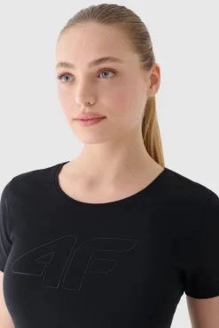 Sale 4F Damski T-Shirt Z Nadrukiem WMM00TTSHF1846-20S Czarny