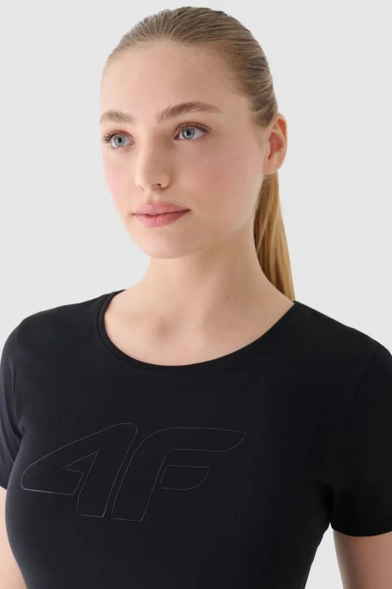 Sale 4F Damski T-Shirt Z Nadrukiem WMM00TTSHF1846-20S Czarny