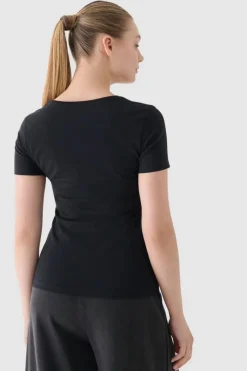 Sale 4F Damski T-Shirt Z Nadrukiem WMM00TTSHF1846-20S Czarny