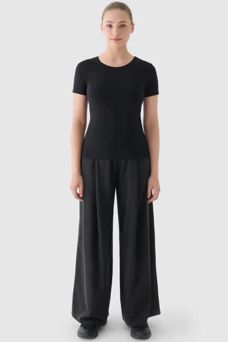 Sale 4F Damski T-Shirt Z Nadrukiem WMM00TTSHF1846-20S Czarny