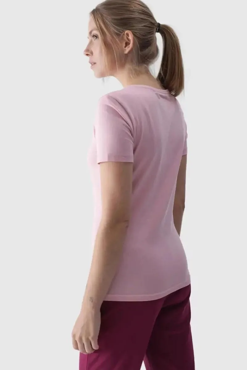 Sale 4F Damski T-Shirt Z Nadrukiem WMM00TTSHF1846-56S Różowy