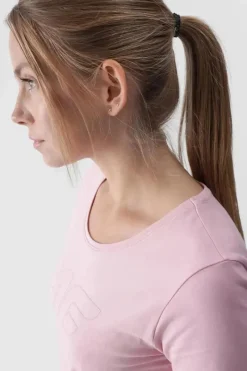 Sale 4F Damski T-Shirt Z Nadrukiem WMM00TTSHF1846-56S Różowy