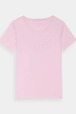 Sale 4F Damski T-Shirt Z Nadrukiem WMM00TTSHF1846-56S Różowy