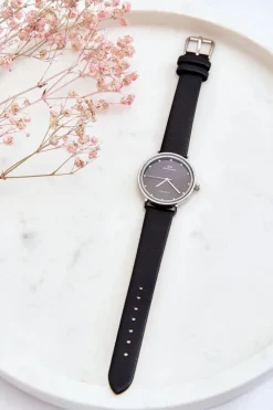 Online Damski Wodoodporny Analogowy Zegarek Czarny Zegarki